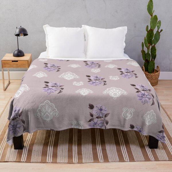 Item preview, Vintage Florals Clematis and Lace Design in Lilac Mist designed and sold by OByD.