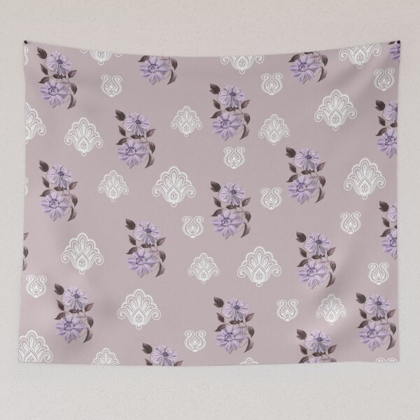 Item preview,  Vintage Florals Clematis and Lace Design in Lilac Mist designed and sold by OByD.