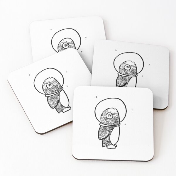 Item preview, Astro Penguin Fish Mandala | Zentangle designed and sold by The Nerd Gift Source.