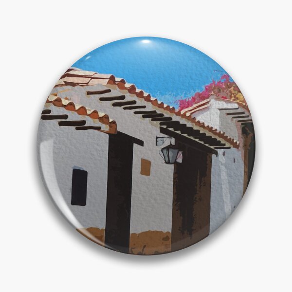 Item preview, Watercolor colonial street of old houses in Colombia designed and sold by FDbubble1986.