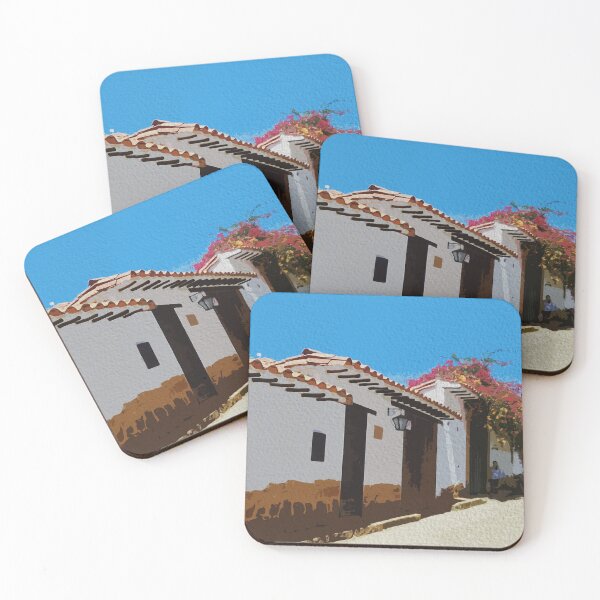 Item preview, Watercolor colonial street of old houses in Colombia designed and sold by FDbubble1986.