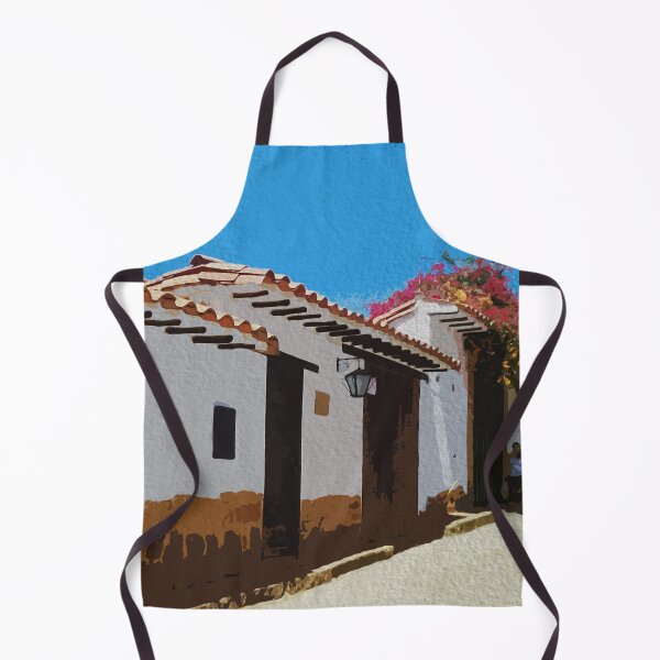 Item preview, Watercolor colonial street of old houses in Colombia designed and sold by FDbubble1986.
