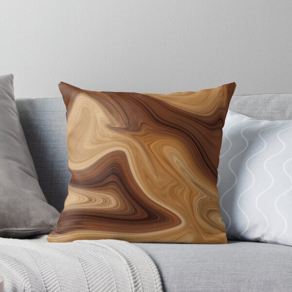 Coffee Marble Throw Pillow