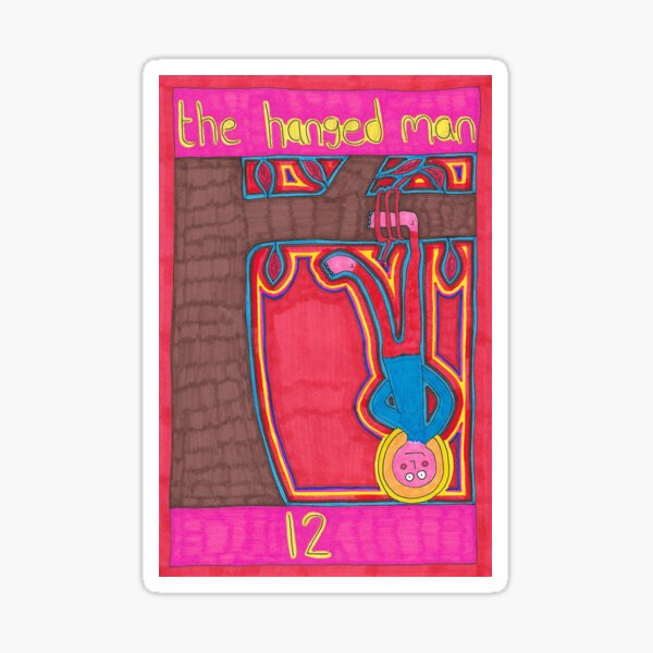The Hanged Man. Tarot. Outsider Art Sticker