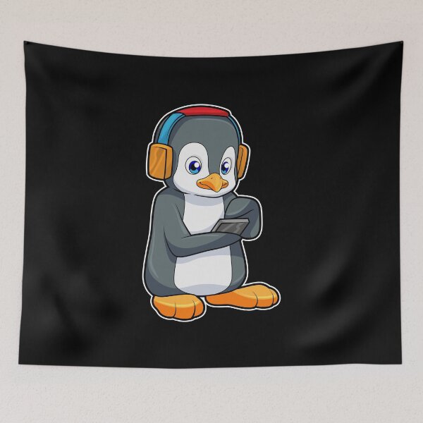 Aperçu de l'œuvre Penguin Music Headphone créée et vendue par Snabdesign84.
