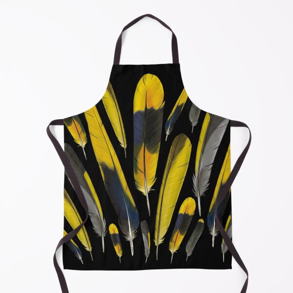 Item preview, Yellow feathers scientific illustration - white text designed and sold by LaurasNature.