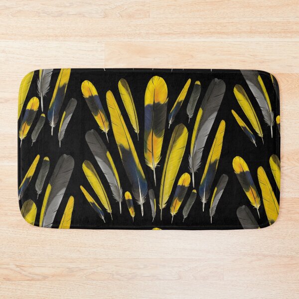 Item preview, Yellow feathers scientific illustration - white text designed and sold by LaurasNature.