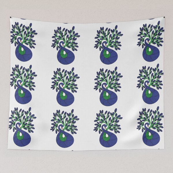Item preview, Blue Green Peacock Natural Tribal/Folk Art designed and sold by AnweshaArt.