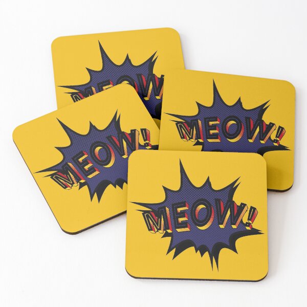 Item preview, Pop art MEOW! - Yellow designed and sold by SnarkyDoodles.