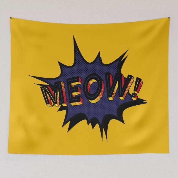 Item preview, Pop art MEOW! - Yellow designed and sold by SnarkyDoodles.
