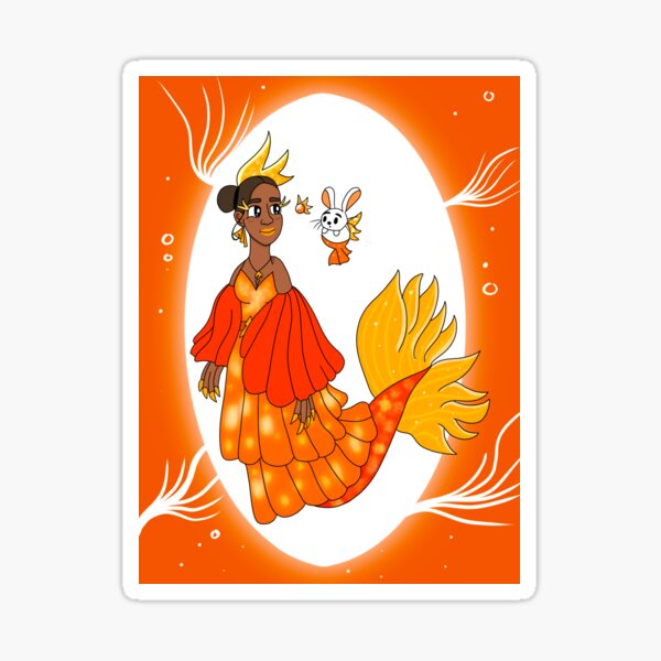 Goldfish Mermaid Sticker