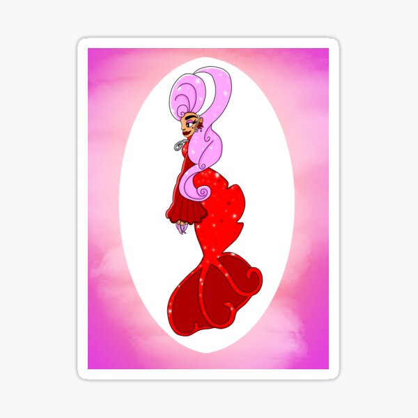 Fabulous Pink Haired Mermaid Sticker
