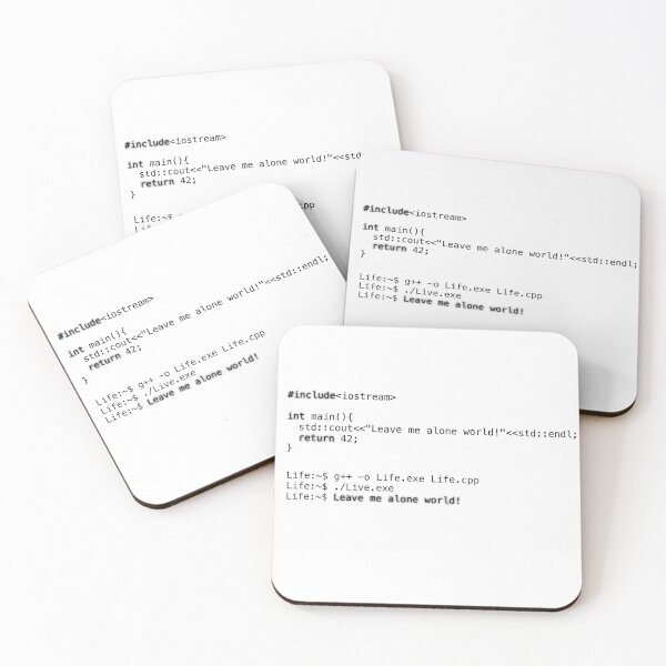 Item preview, Programming code "Leave me alone world!" (black) designed and sold by BIXIDEV.