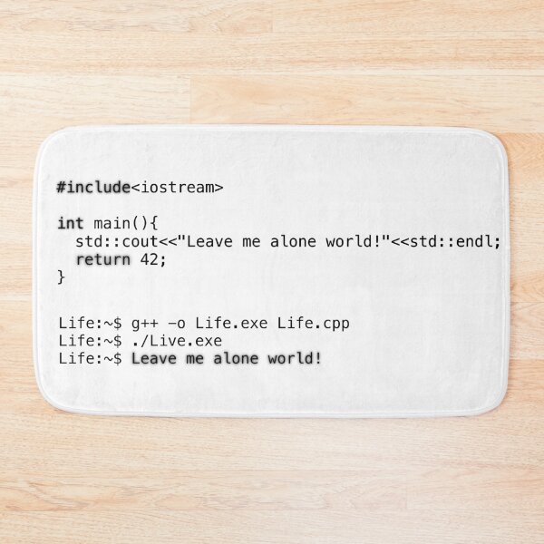 Item preview, Programming code "Leave me alone world!" (black) designed and sold by BIXIDEV.