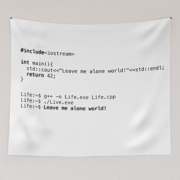 Item preview, Programming code "Leave me alone world!" (black) designed and sold by BIXIDEV.
