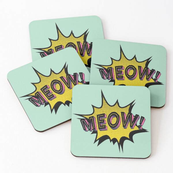 Item preview, Pop art MEOW! - Pink/Green designed and sold by SnarkyDoodles.