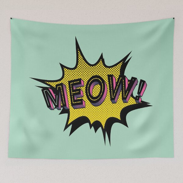 Item preview, Pop art MEOW! - Pink/Green designed and sold by SnarkyDoodles.