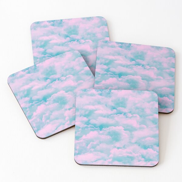 Item preview, Aqua teal sky, pink fluffy clouds, cloudy sky designed and sold by Glimmersmith.