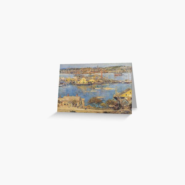 Gloucester Harbor 1899 - Hassam Artwork Reproduction Greeting Card