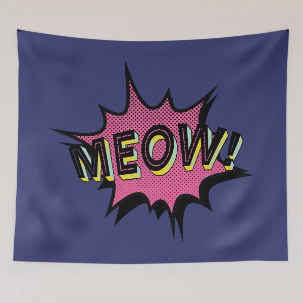 Item preview, Pop art MEOW! - Blue/Pink designed and sold by SnarkyDoodles.