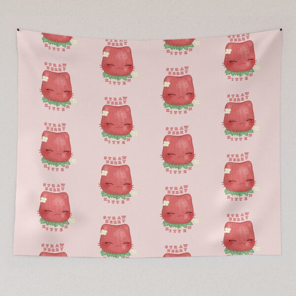 Item preview, Strawberry Cat with Text and Flowers designed and sold by Atelier CM.