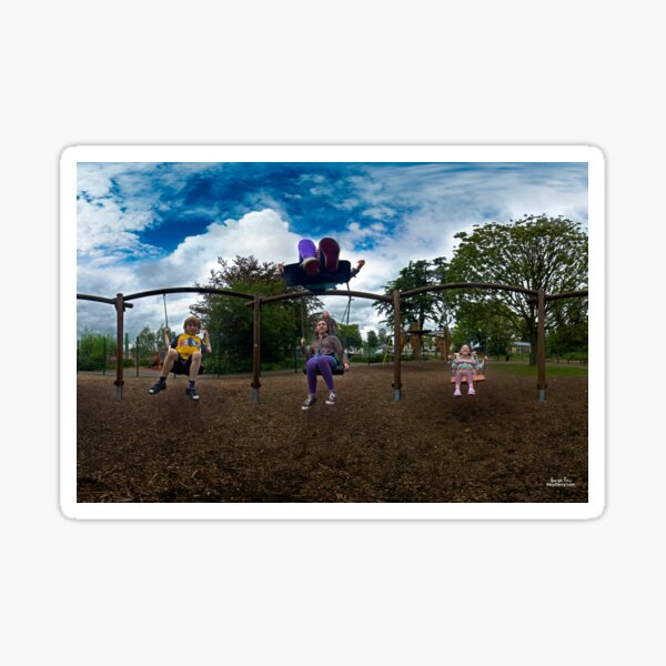 3 Kids on a Swing Sticker