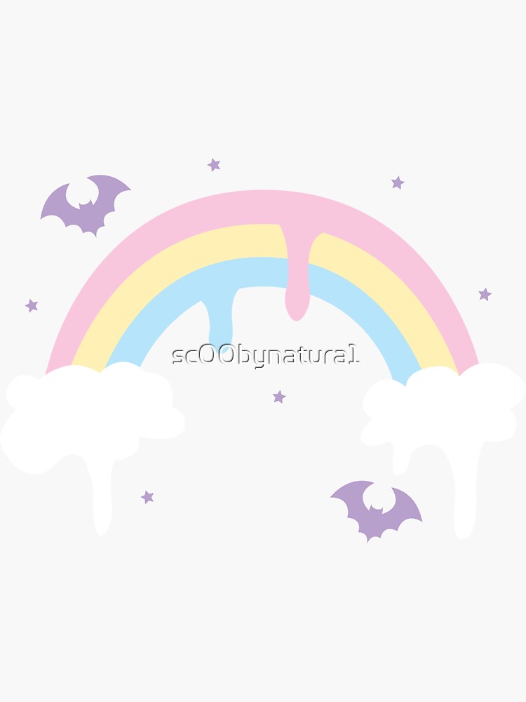 "Pastel Goth Rainbow" Sticker for Sale by TonysAwesomeArt Redbubble