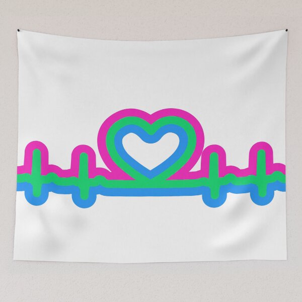 Item preview, Polysexual Pride Heartbeat designed and sold by Heartbeatsalad.