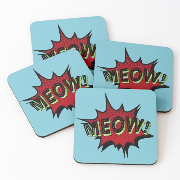 Item preview, Pop art MEOW! - Blood red/Blue designed and sold by SnarkyDoodles.