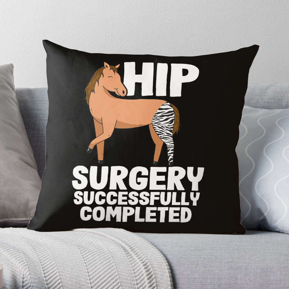 Horse Zebra Hip Surgery Successfully Completed Throw Pillow by