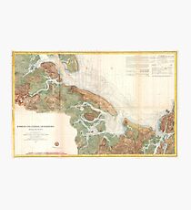 Vintage Map of Ipswich and Annisquam Harbor (1857) Photographic Print