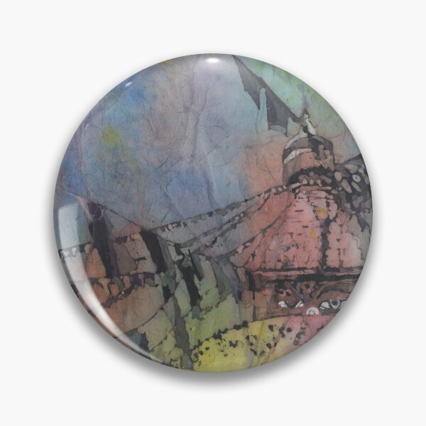 Item preview, Boudhannath Buddhist stupa in the Kathmandu Valley at sunrise.  Watercolor painting of Nepalese Buddhist stupa  designed and sold by rfoxphoto.
