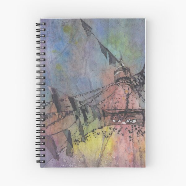 Item preview, Boudhannath Buddhist stupa in the Kathmandu Valley at sunrise.  Watercolor painting of Nepalese Buddhist stupa  designed and sold by rfoxphoto.