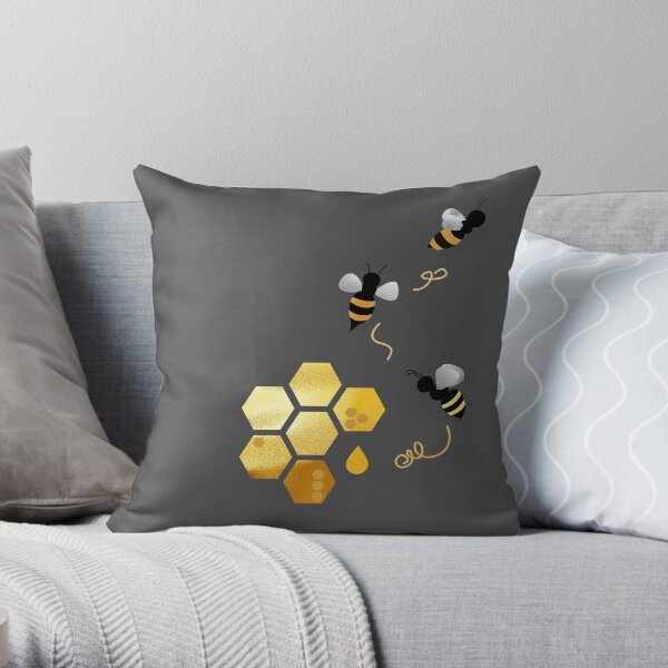 Save the bees, protect the bees, cute honey bumble be kind to bees. Caroline Laursen original Throw Pillow