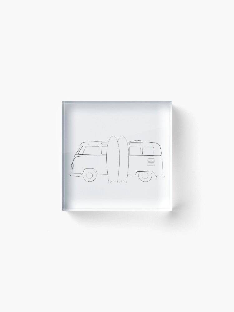 Alternate view of Surfer Vanlife Series Acrylic Block