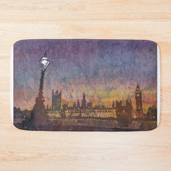 Item preview, Big Ben (clock of Elizabeth Tower) of Houses of Parliament silhouetted on banks of River Thames- London, United Kingdom  designed and sold by rfoxphoto.