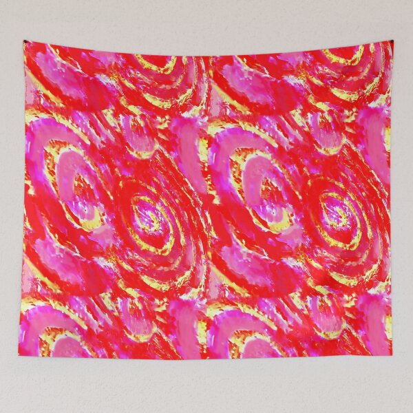 Item preview, spiral raspberry sorbet, yellow, red, spiral-eight,  designed and sold by Maria Mihailova.