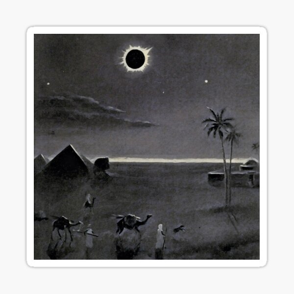 Eclipse over Egypt by Bruno Hans Bürgel 1911 Sticker