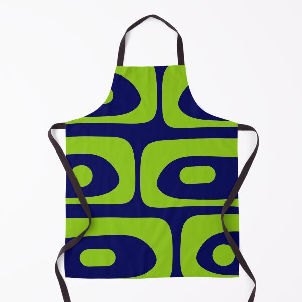 Item preview, Mid Century Modern Piquet Abstract Pattern in Bright Navy Blue and Lime Green designed and sold by kierkegaard.