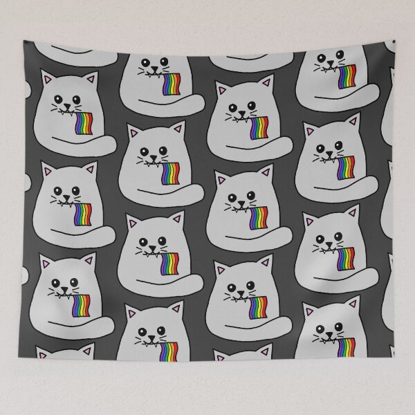 Item preview, rainbow pride flag cat designed and sold by alisadesigns.
