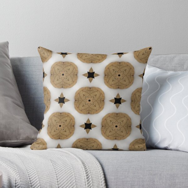 Kaleidoscope Art: Chocolate Chip Cookie Pattern Throw Pillow