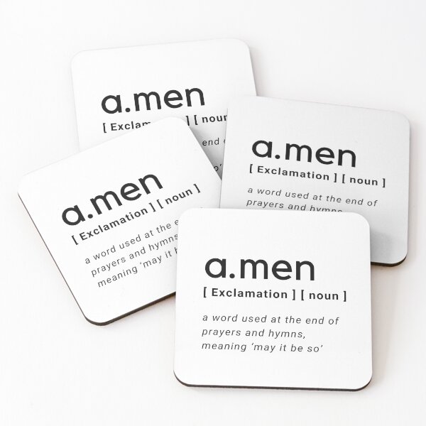 Item preview, Amen Dictionary Definition Typography - Black text White Background designed and sold by missionbear.