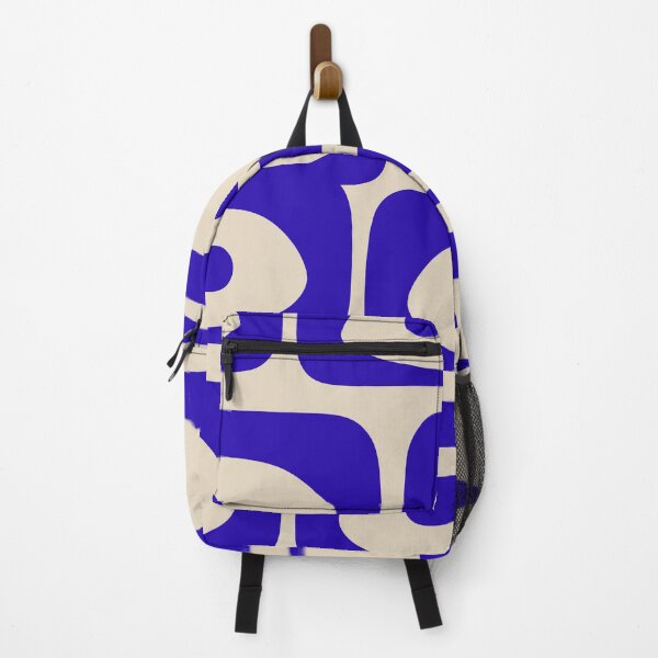 Item preview, Mid Century Modern Piquet Abstract Pattern in Cobalt Blue and Beige designed and sold by kierkegaard.