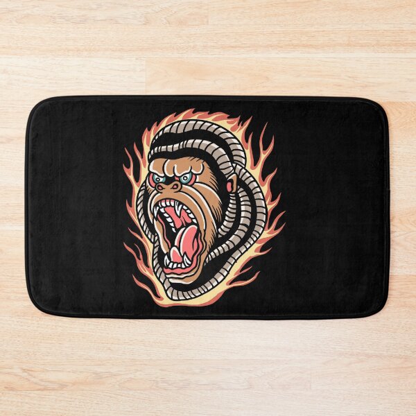 Item preview, Burning Gorilla Traditional Tattoo designed and sold by Wild  Empire.