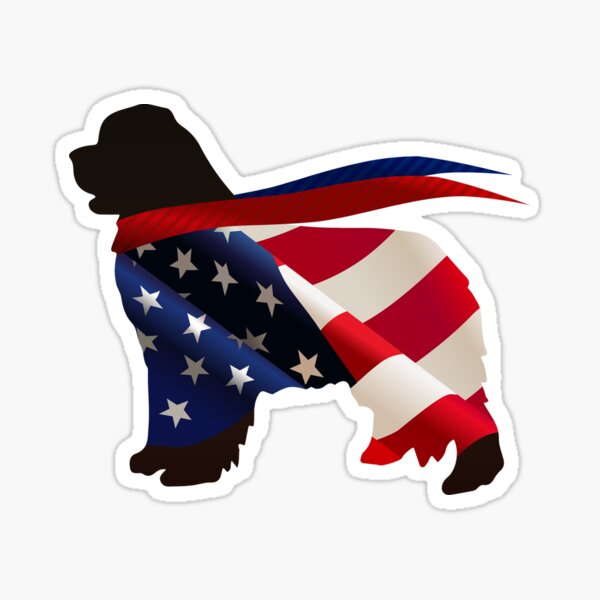 Patriotic Newfie Sticker