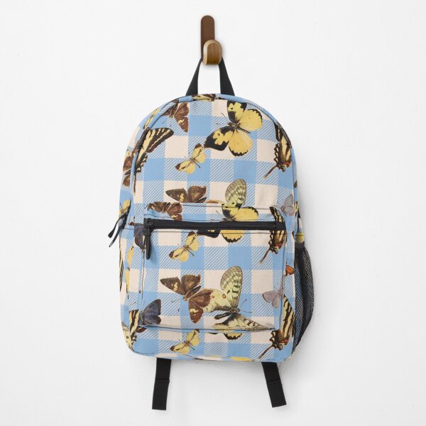 Item preview, Blue and Cream Gingham with Colorful Butterflies All Over Print Pattern designed and sold by LADGraphics.