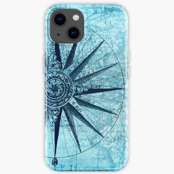Brújula azul Funda blanda para iPhone