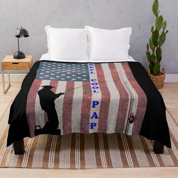 Item preview, Reel Cool Papa Retro Flag Fishing Black designed and sold by KeysTreasures.