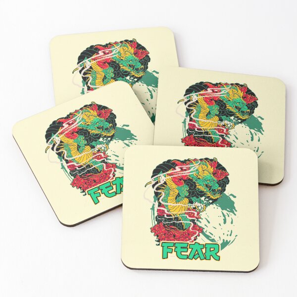 Item preview, Fear, Asian Green Dragon And Red Roses designed and sold by Chubuter.