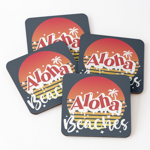 Item preview, Aloha Beaches, retro sunset distressed texture, take me to the beach, summer vibes. designed and sold by Orianah.